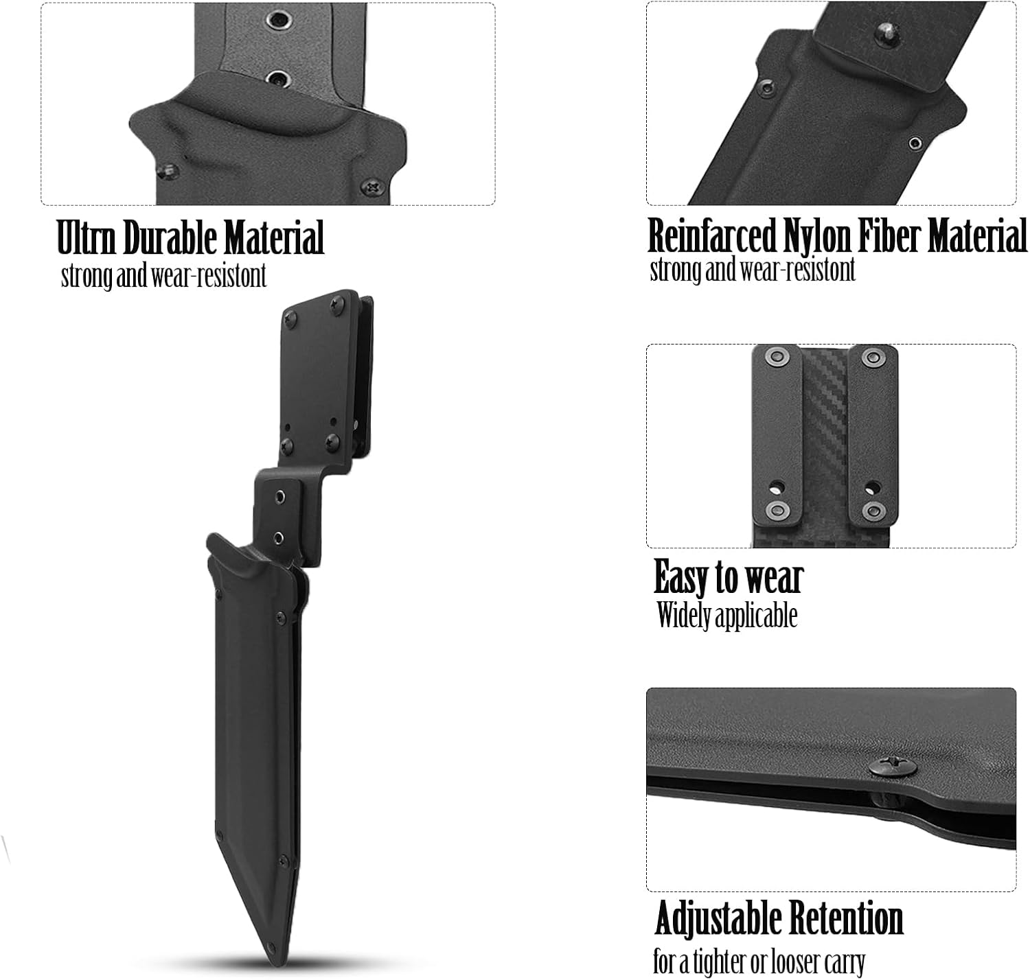 Custom Kydex Sheath for Tops Knives Steel Eagle 107D - .08" Kydex Fixed Blade Knife Holster with Drop Offset Duty Belt Clip, Adjustable Retention, Tactical Survival Gear (Knife Not Included)
