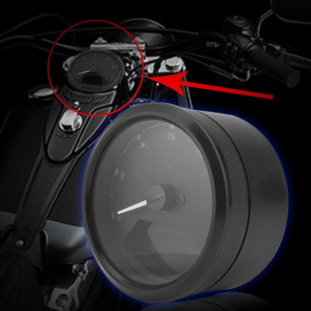 Keenso: Uniwersalny licznik kilometrów do motocykla, skutera, quad-metru, cyfrowy z wyświetlaczem LCD, wskaźnik biegu, 12000 obr./min