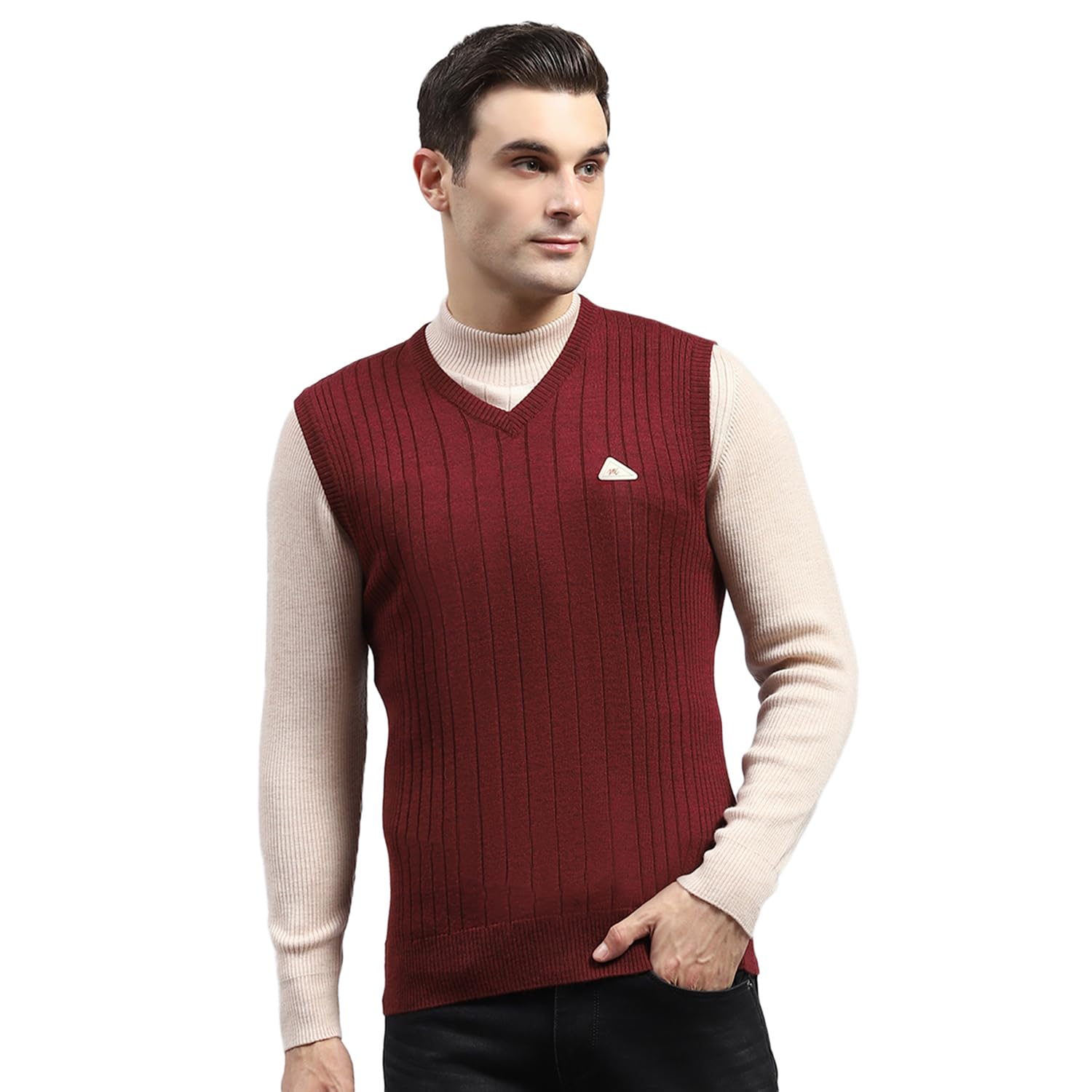 Men's Regular Fit Sleeveless Wool Sweater | V Neck | Regular Fit | Solid Pattern | Warm Stylish Pullover for Winter