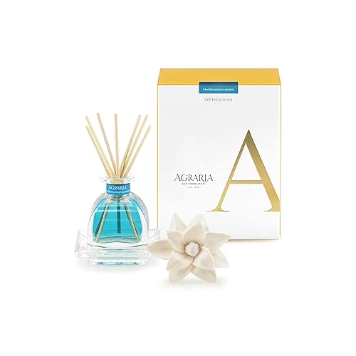 AGRARIA PetiteEssence Flower and Reed Diffuser Set, Hand Crafted Sola Flower Botanical Home Fragrance Set, Scented Oil Gift for All Occasions