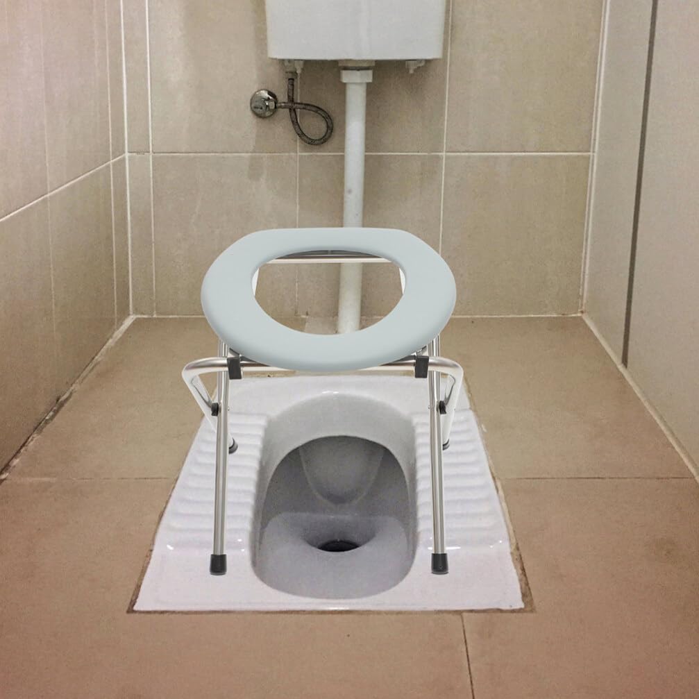 Uonlytech Folding Squat Toilet Stool for Elderly Pregnant Women Compact Portable Design Easy to Store for Comfort and Convenience Bathrooms