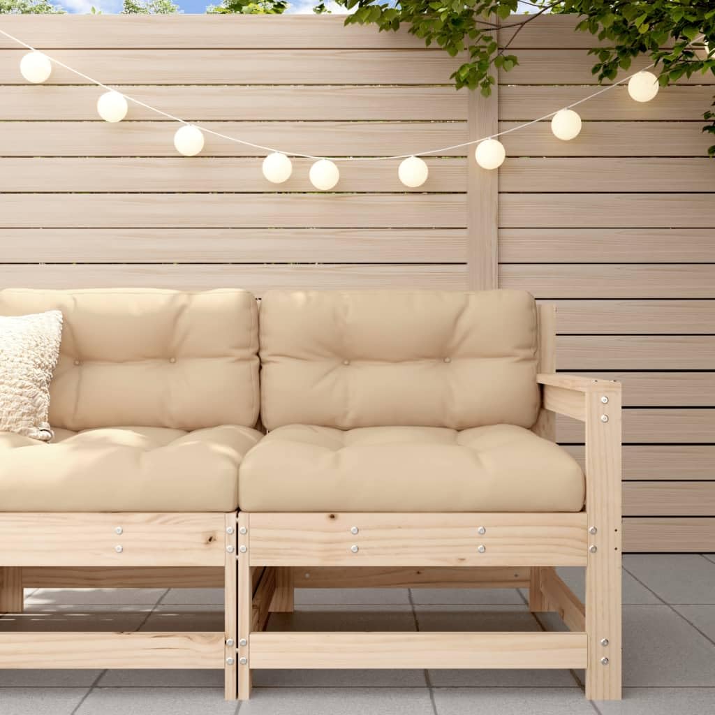Vetnasa Sillón de jardín con Cojines Madera Maciza de Pino Mobiliario, Muebles de jardín, Asientos de Exterior, Sofás modulares de Exterior Marrón 12,18 KG
