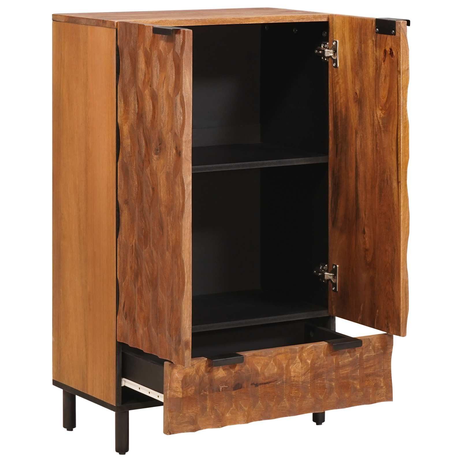 vidaXL Highboard mit Tür Akazienbraune Oberfläche 60 x 33 x 100 cm