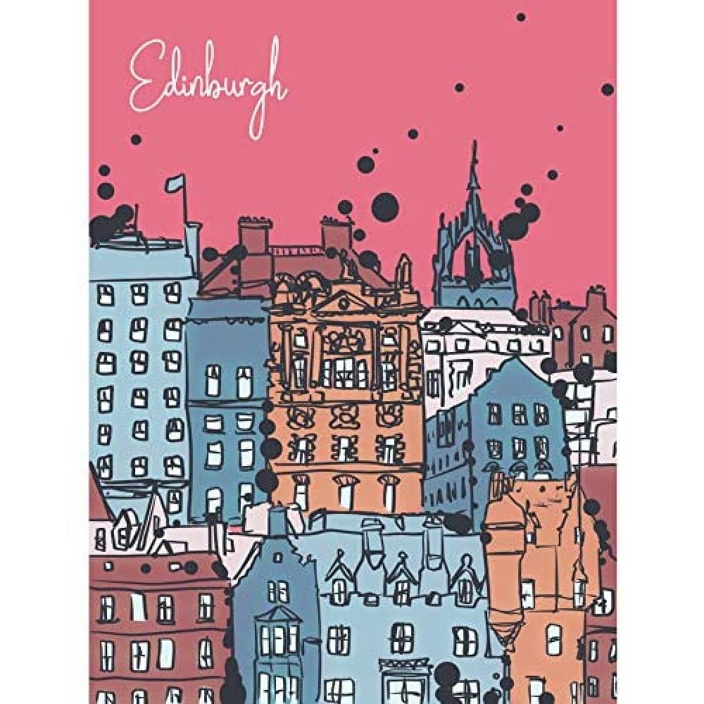 Wee Blue Coo Edinburgh Capital Scotland Old Town Buildings Illustration Canvas Print
