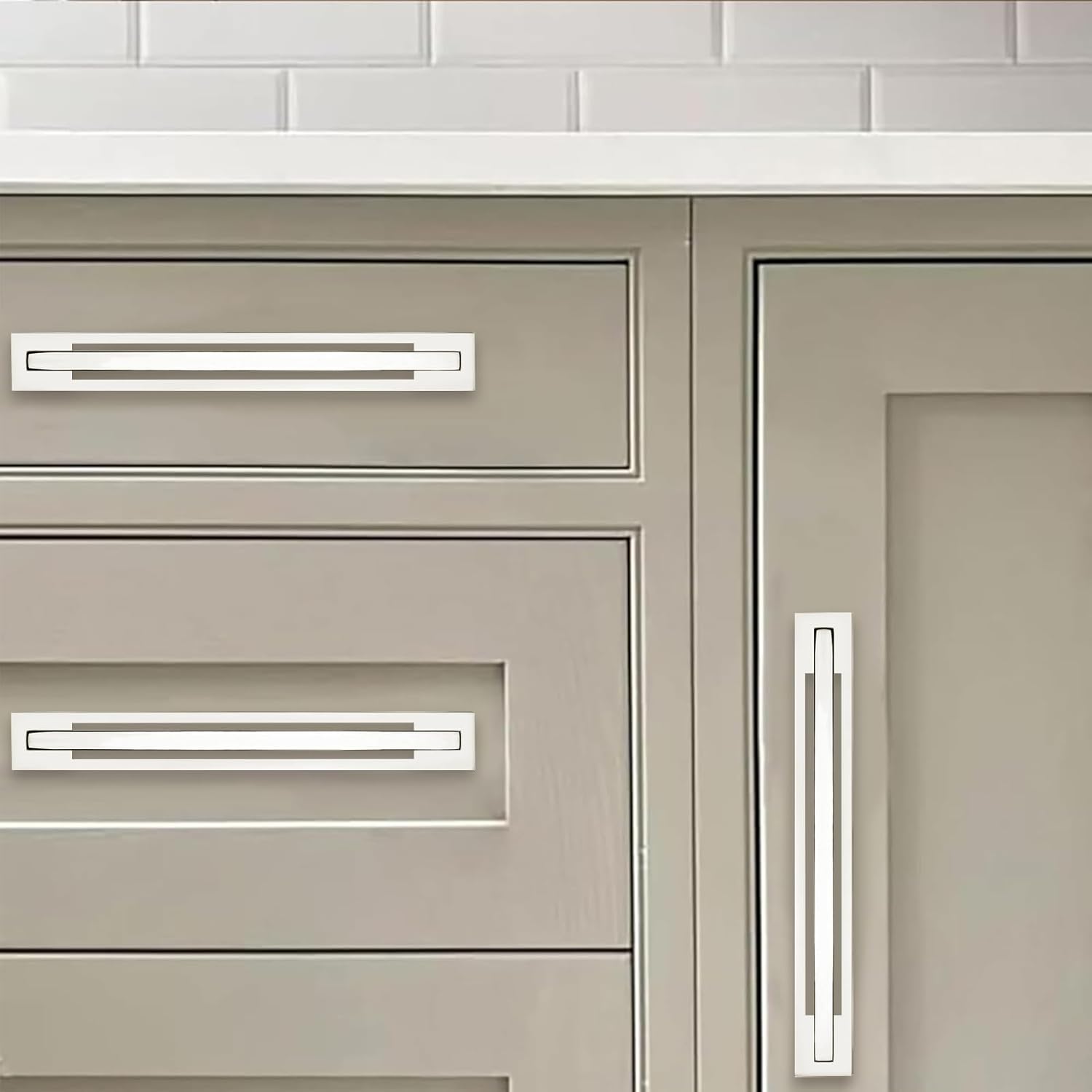 khtumeware 5 Pack 10 Inch Center to Center Polished Nickel Cabinet Pull with Backplate Heavy-Duty Handles with Base Plate Cabinet Back Plates Hardware Drawer Pulls Kitchen Cabinet