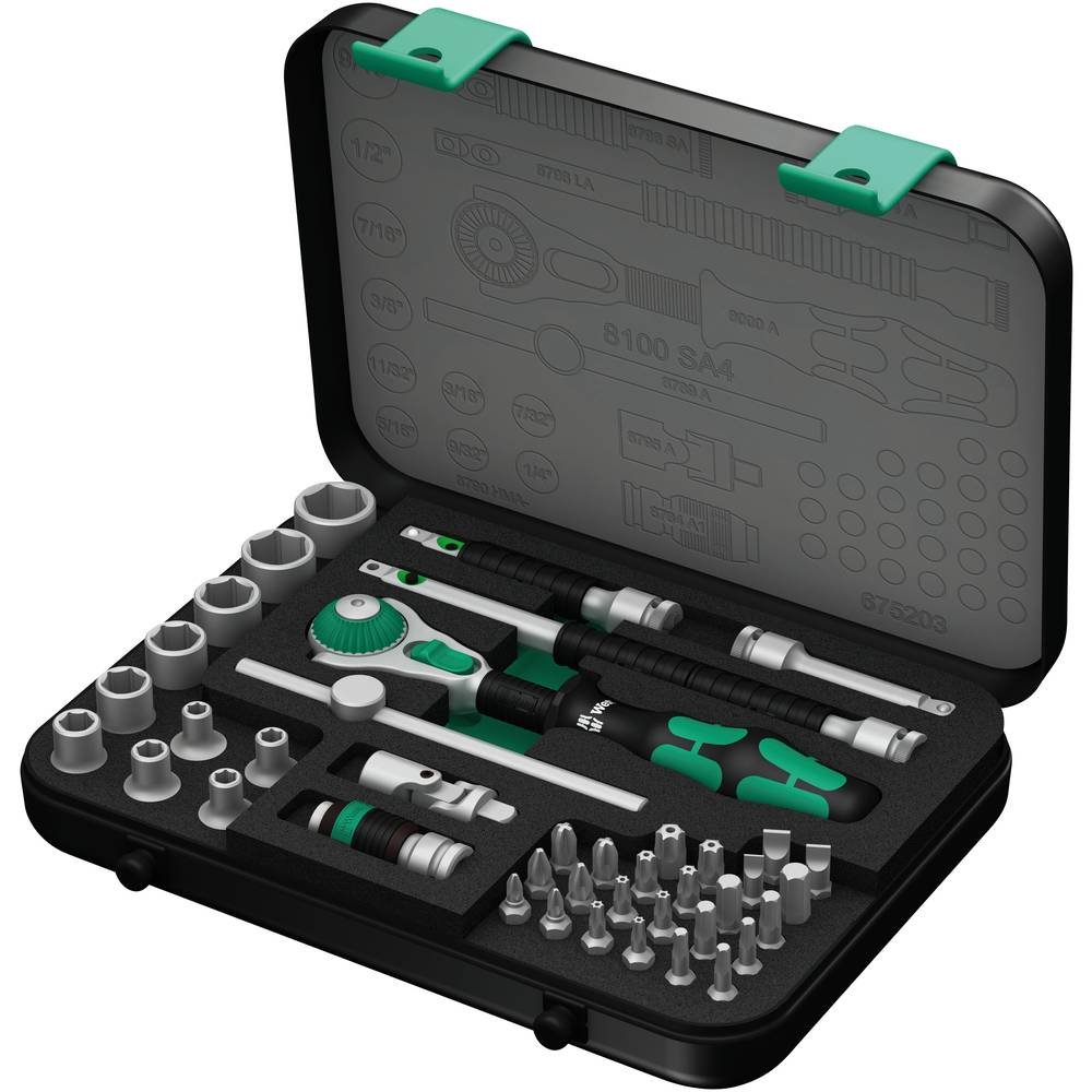 Set de carracas Wera de 1/4" con 41 piezas para un apriete preciso y versátil