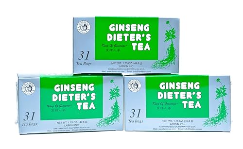 3 CAJAS KING DE GINSENG DIETERS TEA 93 TEABAGS by N/A