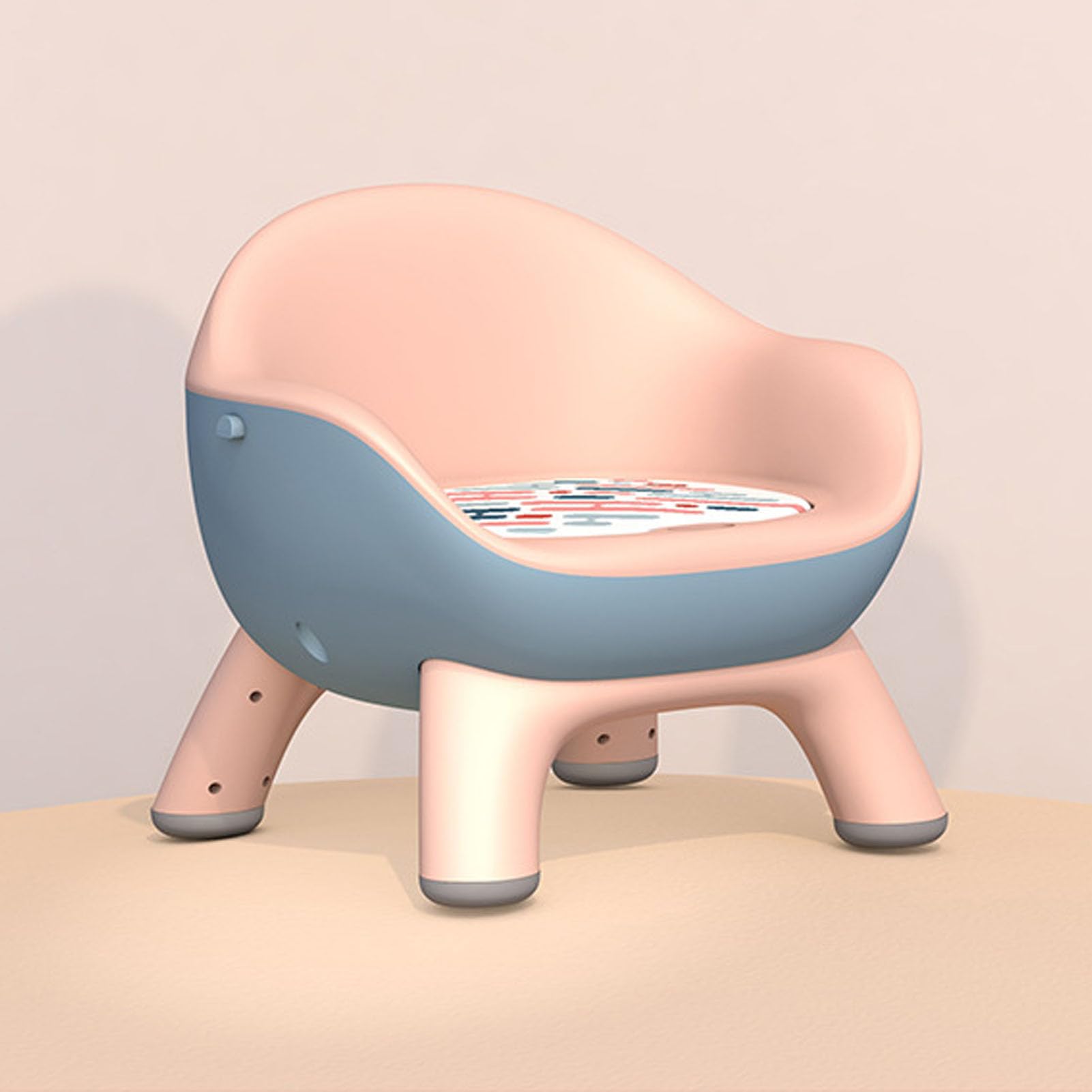 Silla de Alimentación Infantil, Cojín de Sonido Asiento Elevador de Alta Capacidad de Carga con Protección de Columna de Bandeja para el Hogar (PINK)