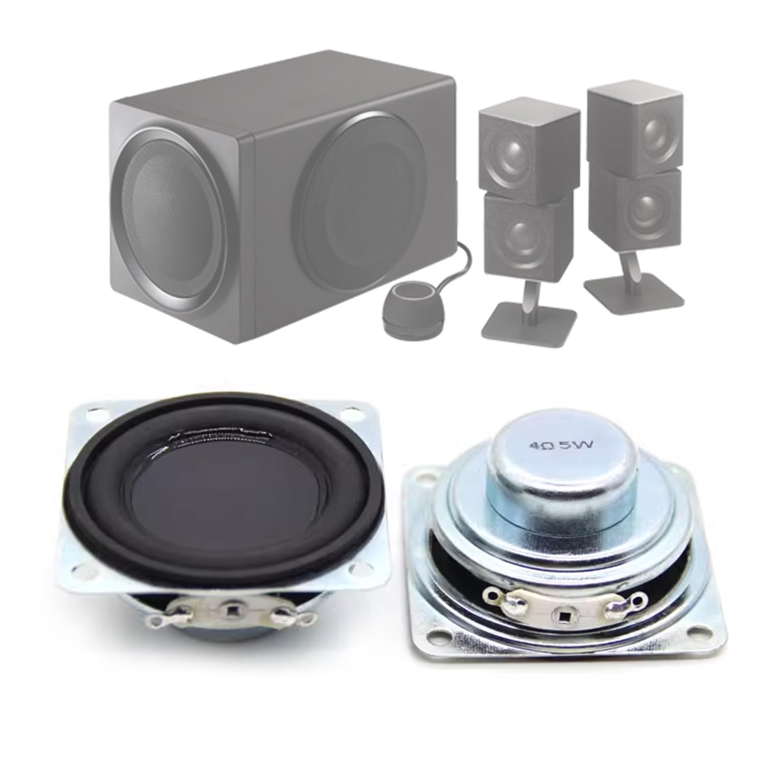 MLWSKERTY 2Pcs 45MM 4 Ohm 5W Full Rubber Side NdFeB Portable Loudspeaker Sound Home Theater