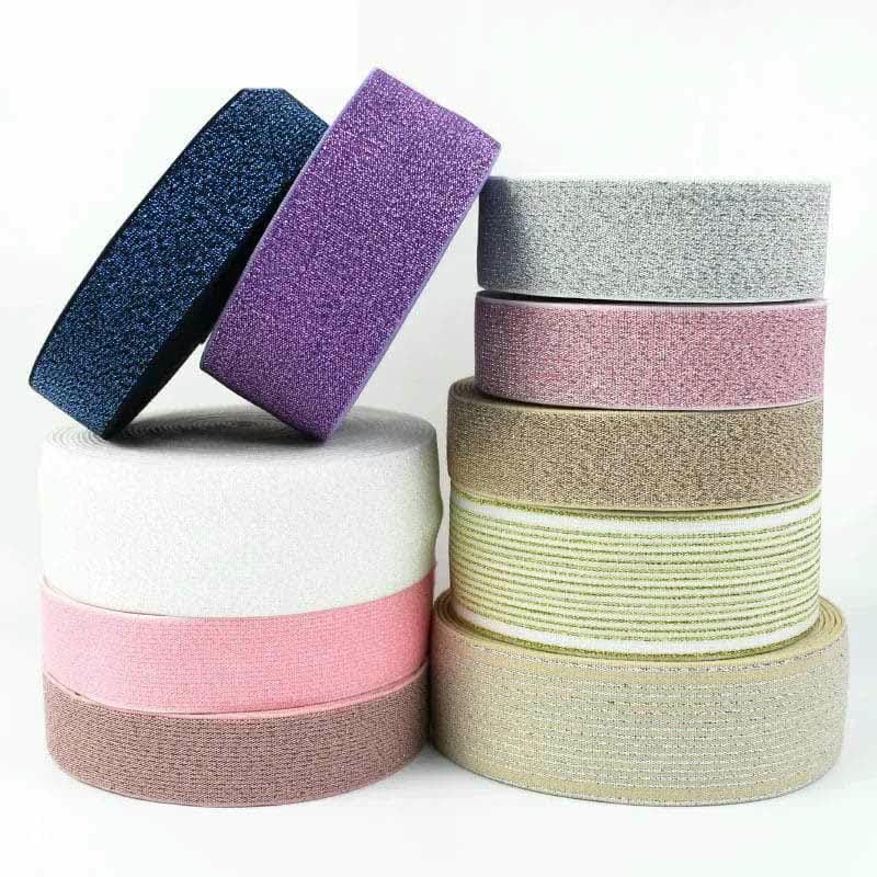 Elastyczna taśma nylonowa, Nylon Spandex Elastic Band 25-50mm 2-5 Meters Multicolor(BlackGold 50mm,5Meters)