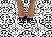 FloorPops 12-in by 12-in Villa Peel and Stick Floor Tiles (10 Tiles), (10 sq.ft./Carton), Black and White