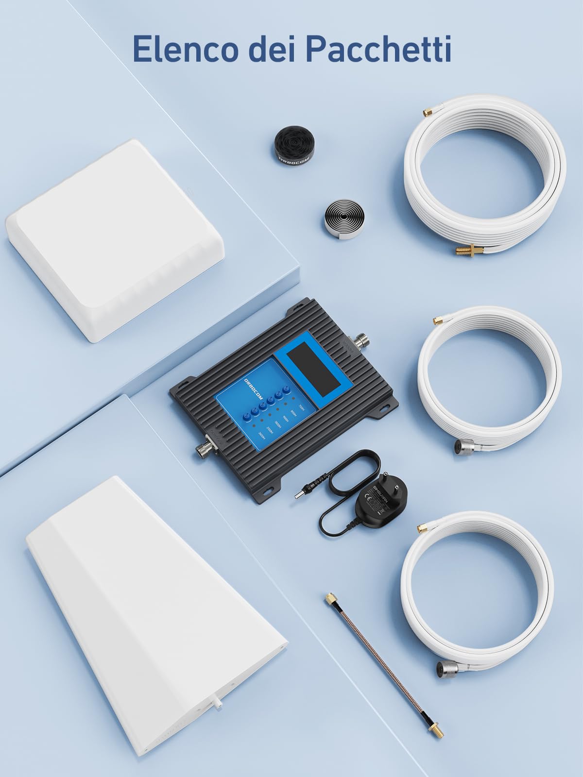 5G 4G LTE Amplificatore Segnale Cellulare Banda 28/20/8/3/1/7 Ripetitore GSM di 70 dB Ripetitore Segnale Cellulare Supporta Tutti Gli Operatori, Con Schermo LCD ad Alta Definizione