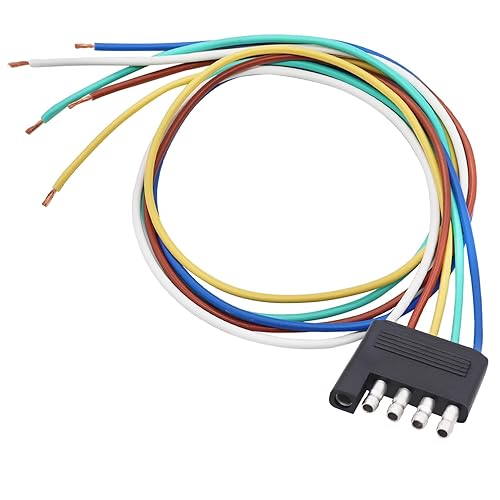 Arnés de cableado de remolque plano de 5 vías, conector de cable de extensión de 22 pulgadas, conector macho de 5 pines, arnés de cableado de luz