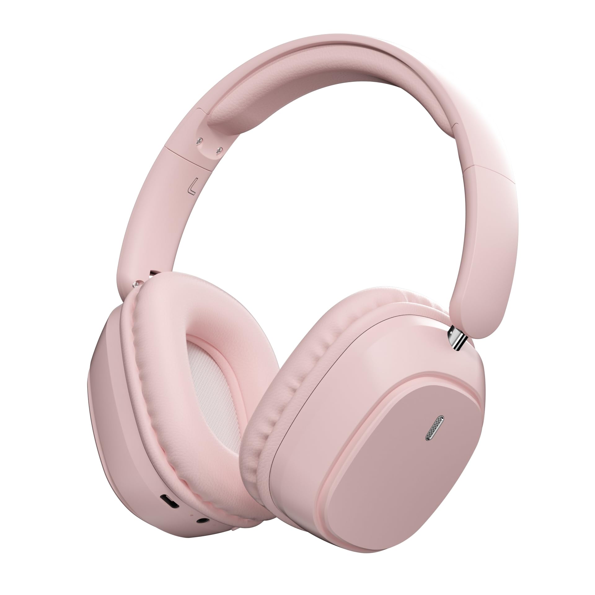 Cuffie over-ear Bluetooth 5.4, cuffie pieghevoli wireless, cancellazione del rumore, cuffie Bluetooth con stereo HiFi, cuffie da gioco leggere con microfono, cuffie on-ear regolabili (rosa)