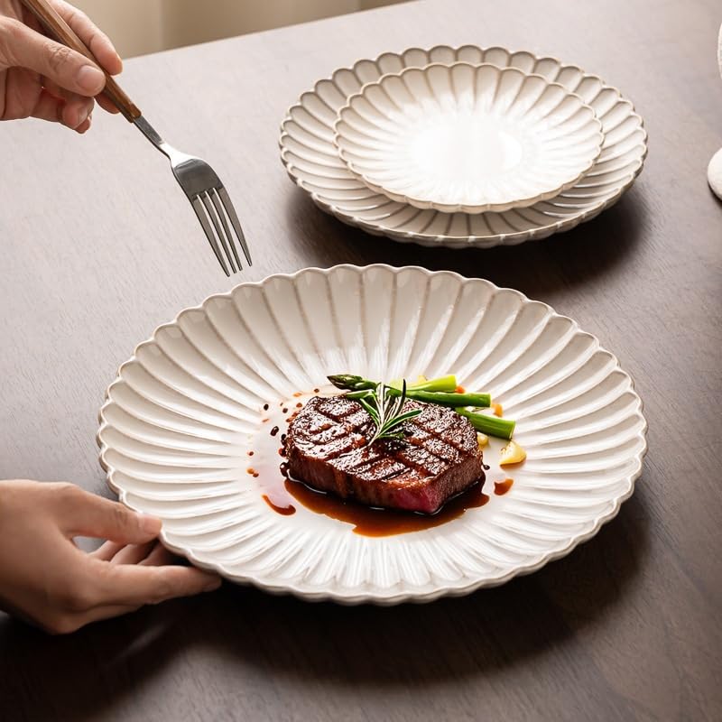Pratos Plato de cerámica con Estampado crisantemos; Plato Carne; Pasta; Llano Estilo Occidental Vajilla(L)