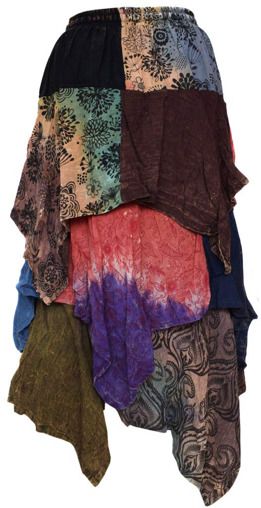Jupe 3 volants asymétriques - Taille élastique