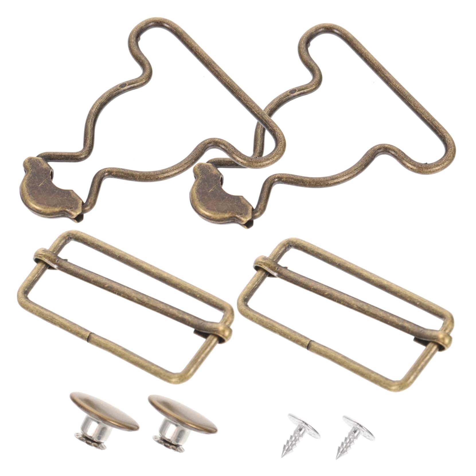NUOBESTY 1 Set Day Buckle Retro Suspender Buckles Overalls Fasteners Overalls Belt Fasteners Suspenders Sliding Fastener Buckles for Pants Dungaree Buckles Clip Brass Women's Button