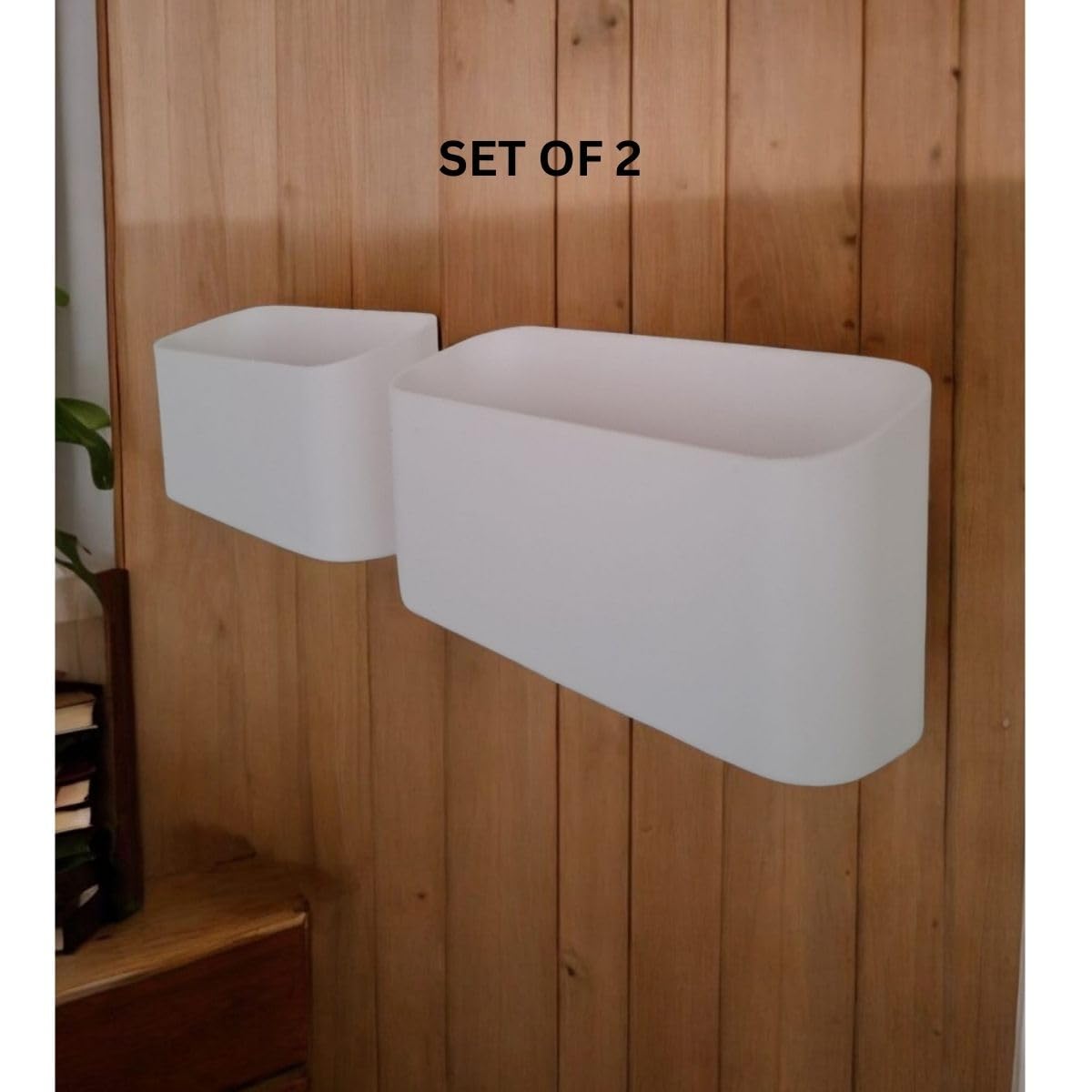 QUANTUM LEGENDS Premium Bathroom Organizer Set wall mounted without drill 0.5kg Capacity, 3D Printed Wall Hung Stand For Bathroom Multipurpose, Toothbrush Organizer for Family (Set of 2) White 1