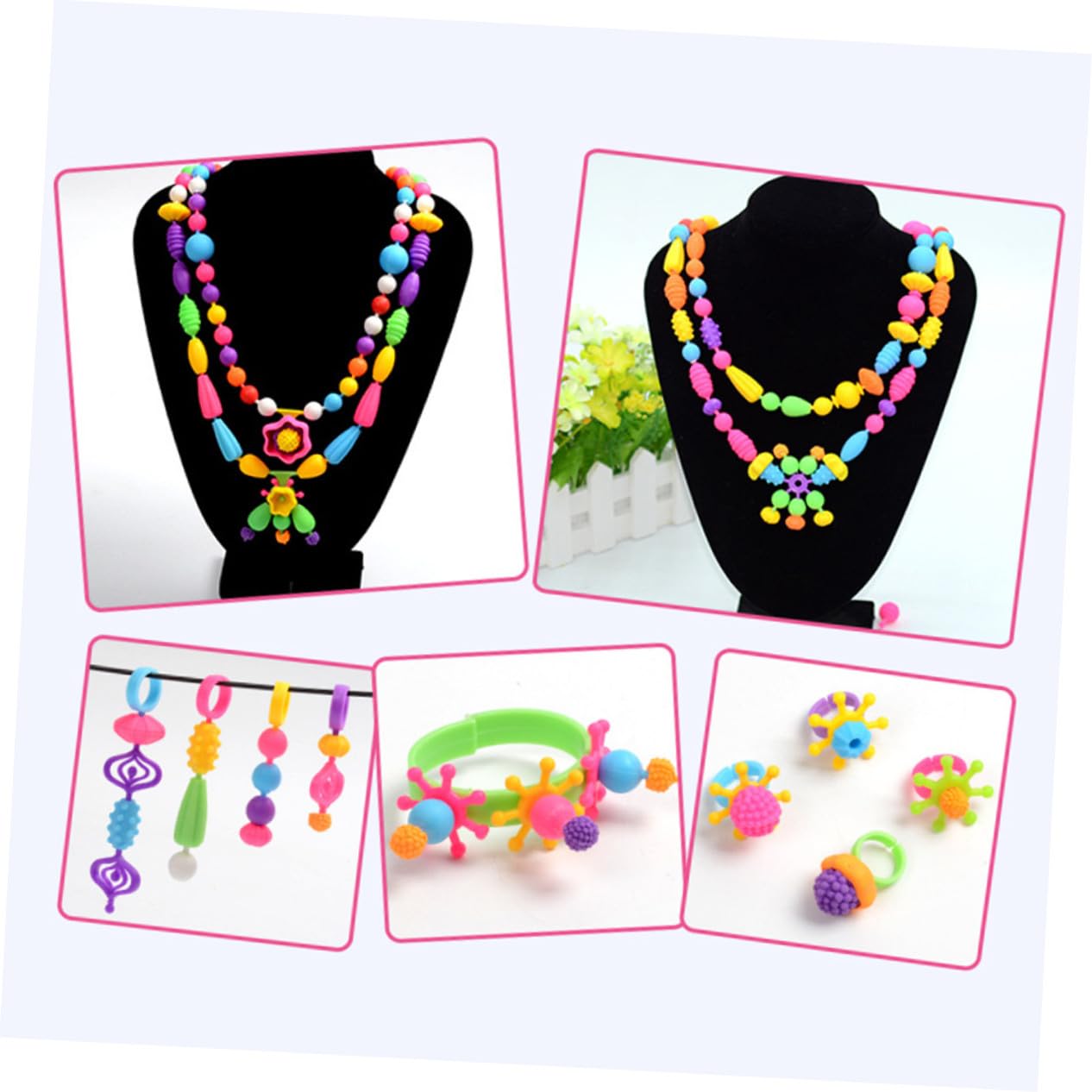 GALPADA 1 boîte Coffret Perles DIY Garçon Fille avec Perles Plastique Colorées Boîte Portable Lavable pour Fabrication Bracelet et Collier Créatif Fille Garçon