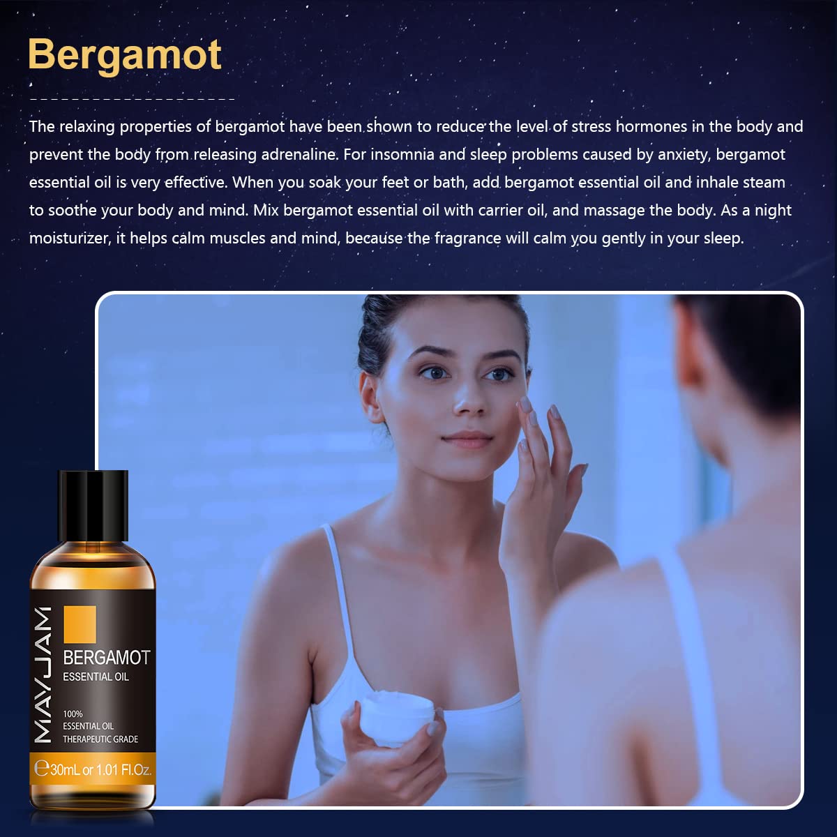 MAYJAM Set di Oli Essenziali 3 * 30ml Oli Essenziali Ylang Ylang Lavanda Bergamotto, Set di Oli Essenziali per Aromaterapia per Diffusore, Umidificatore