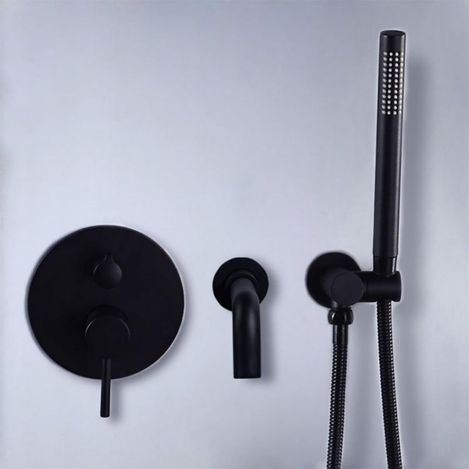 BHGFYXBS Bath Taps Brushed Gold Bath Tub Mixer Tap With Shower 360 Swivel Tap Bath Mixer Taps With Shower Set Modern,Black