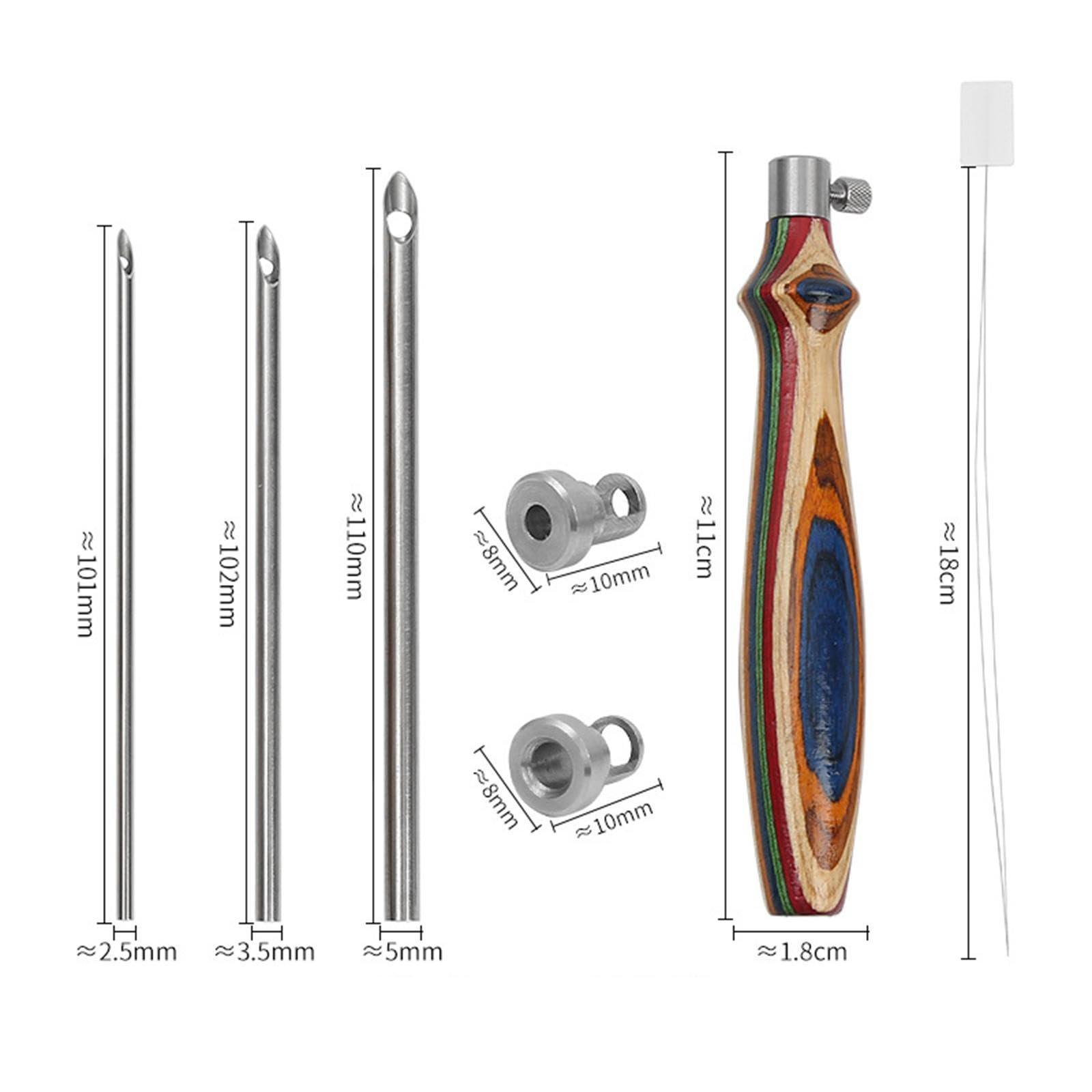 5 Zestaw igieł do dziurkowania DIY Craft Craft dziurkacz igła do przędzy hobbystycznej 5 mm/3,5/2,5 mm