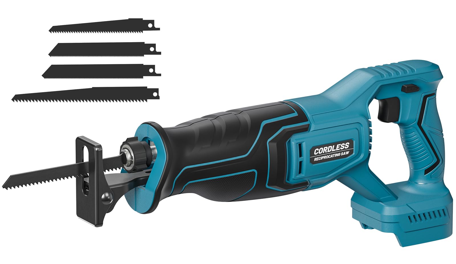 Cordless Reciprocating Saw for Makita 18V Battery, Brushless Electric Wood Saw with 3500 SPM Variable Speed, 4 Saw Blades, Tool‑Free Blade Change for Cutting Wood, PVC, Metal (Battery Not Included)