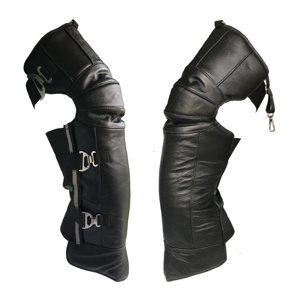 Scaldamuscoli in lana termica/ginocchiera/ginocchiera con cinghie elastiche regolabili (1 paio), Nero