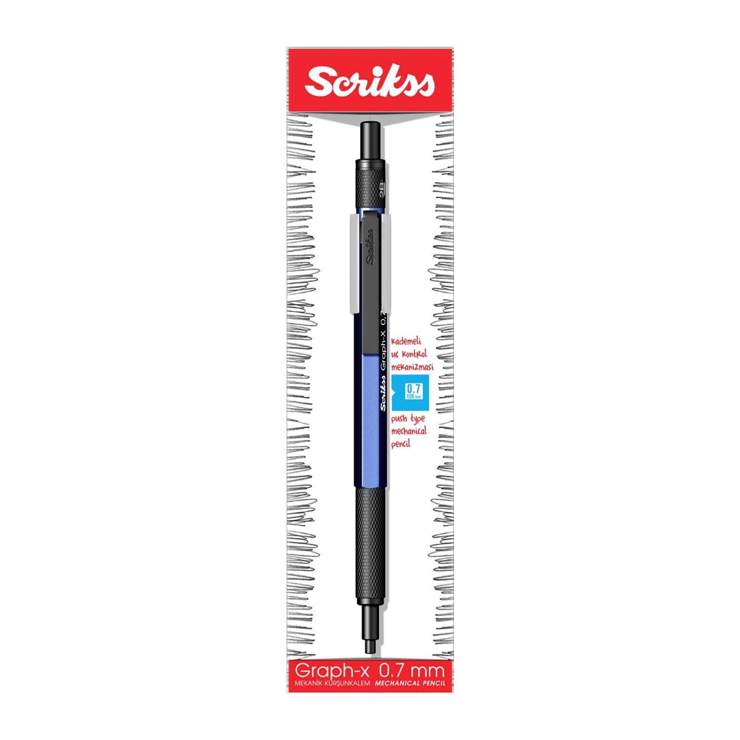 SCRIKSS - Ołówek mechaniczny - Graph-X (niebieski, 0,7 mm)