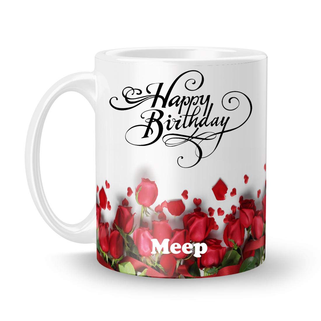Happy Birthday Meep Printed White Ceramic Mug (350) ml