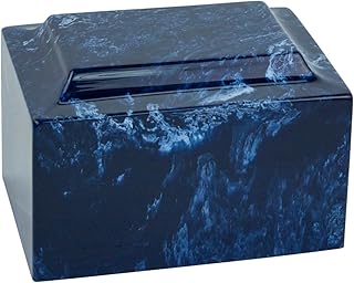 Navy Classic Cultured Marble by Mackenzie Vault for Silverlight Urns, Dark Blue Cremation Urn