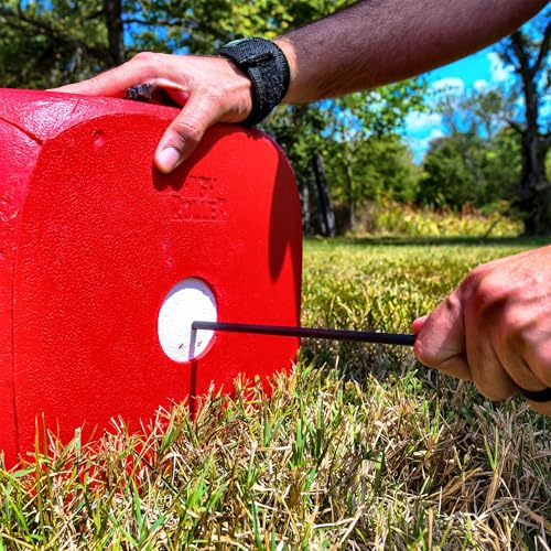Morrell High Roller Foam Archery Target, 6-Sided Cube with 21 Bullseyes, Red - Portable Backyard Target for Broadheads, Field Points, Compound Bows and Crossbows, Built-in Carrying Handle