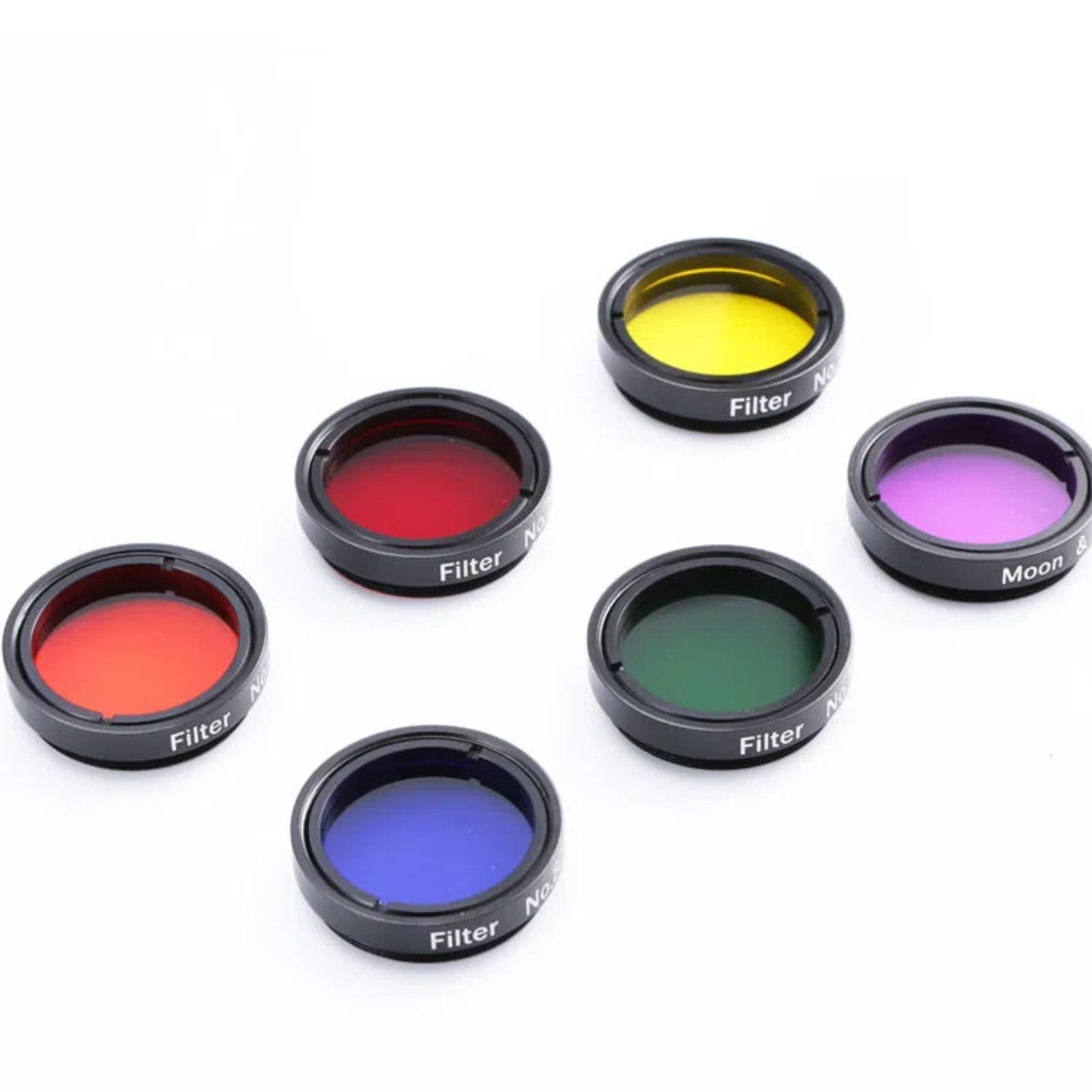 Teleskopfilter, 6 Stück 1,25 Zoll Buntes Teleskopfilter-Kit mit Astronomischer 1,25 Zoll 31,7 Mm Aufbewahrungsbox für Teleskop-Okulare UHC-Lichtverschmutzungs-Hemmungslinse Monokular-Okular