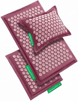 Acupressure Large & Small Mat with Pillow Set, Premium Acupressure Therapy for Pain Relief and Relaxation, Handcrafted in Europe with Sustainable and Natural Materials Rosegold