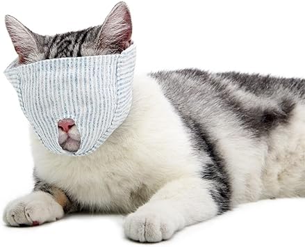 Cat Muzzle, Breathable Mouth Guard Anti Bite Anti Meow Grooming Muzzle for Nail Trimming