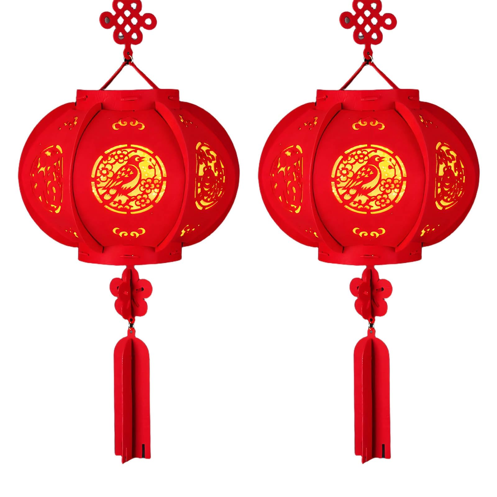 SBZIOJHDR Chinese-style lanterns, Exquisite Red Cloth Lantern, Round Chinese Lanterns, Snake Year(B,9in)
