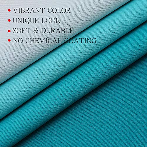 Image of G2000 Blackout Curtains & Drapes for Bedroom Living Room 84 Inches Long Turquoise and Greyish White Room Darkening Window Treatments Ombre Thermal Insulated Light Blocking Grommet Backdrop 2 Panels