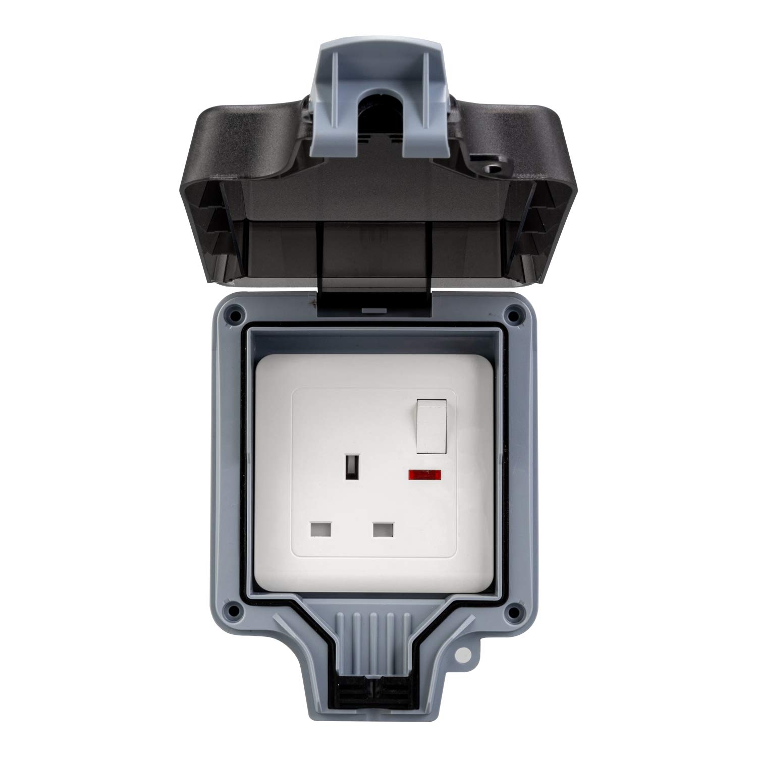 Buy HerePow Weatherproof Outdoor Switch & Socket, 13A Outdoor Socket