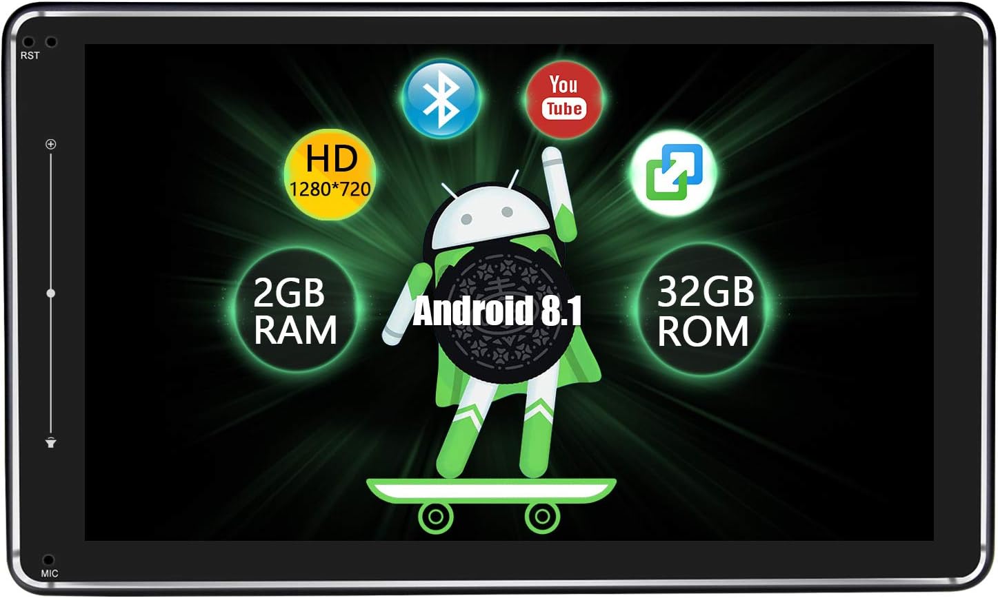 Joying 8 inch Double din Car Stereo Android 8.1 2GB+32GB with DSP/Easyconnect/1280×720 Resolution/Fast Boot/SPDIF