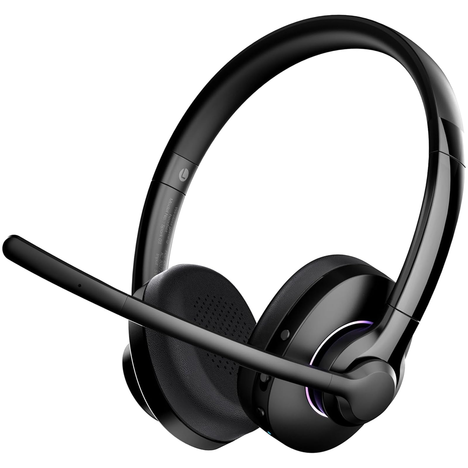 Wireless Headset with Mic for Work, Bluetooth V5.3 Headset with Noise Cancelling Microphone for Teams/Zoom, Wireless Computer Headset for Noisy Office/Work from Home