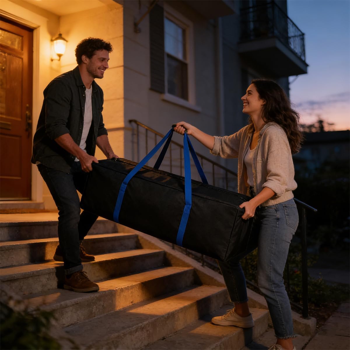 Large Duffle Bag for Travel - 60-inch Heavy Duty Extra Large Sports Duffle Bag with Upgrade Zipper, Sturdy & Water Resistant Long Duffle Bag for Camping Moving (Black 60 inch)