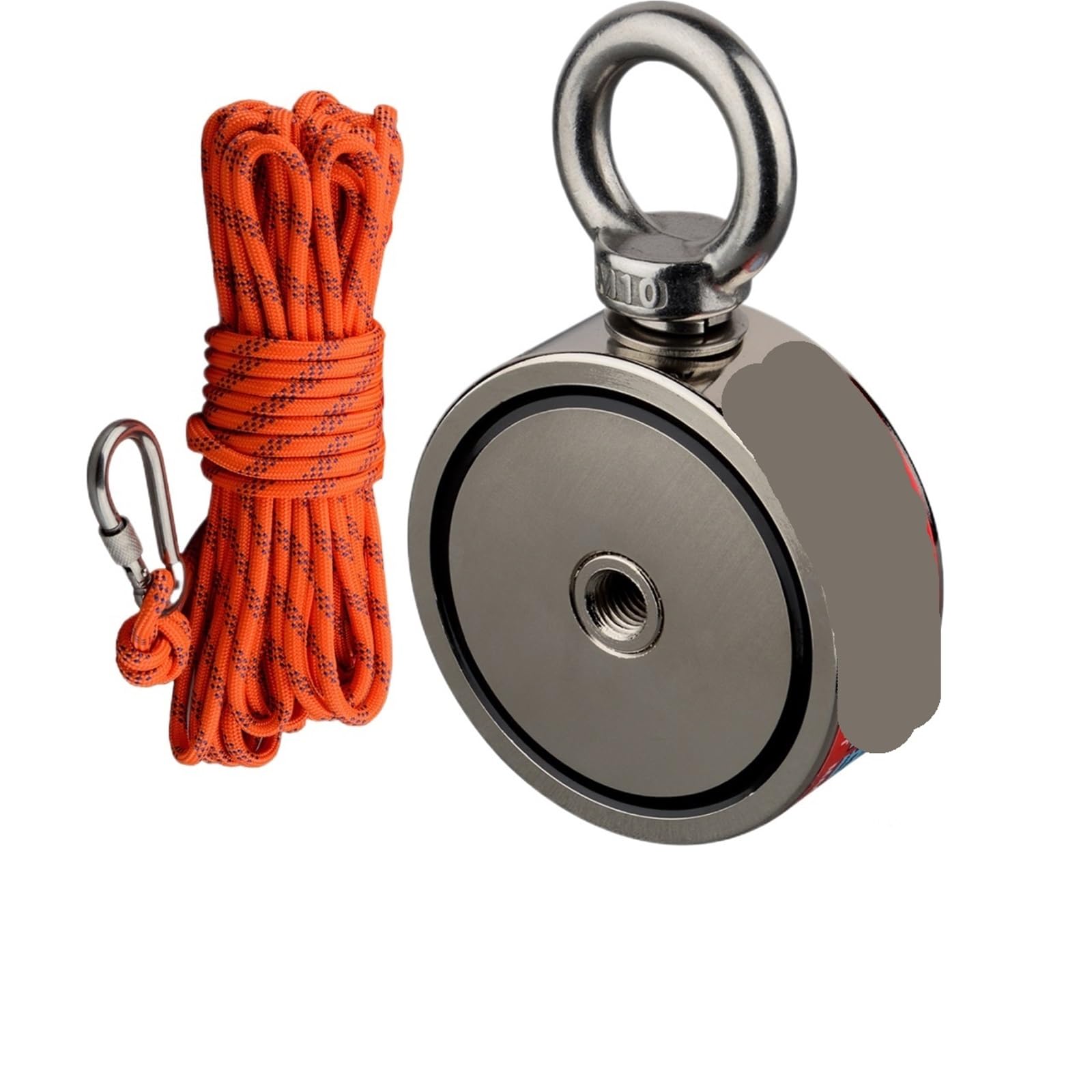 Aimant De Pêche Kit de pêche à Aimant Double Face, 2 pièces, aimants en néodyme, Corde de récupération magnétique Aimant Neodyme(150KGX2)