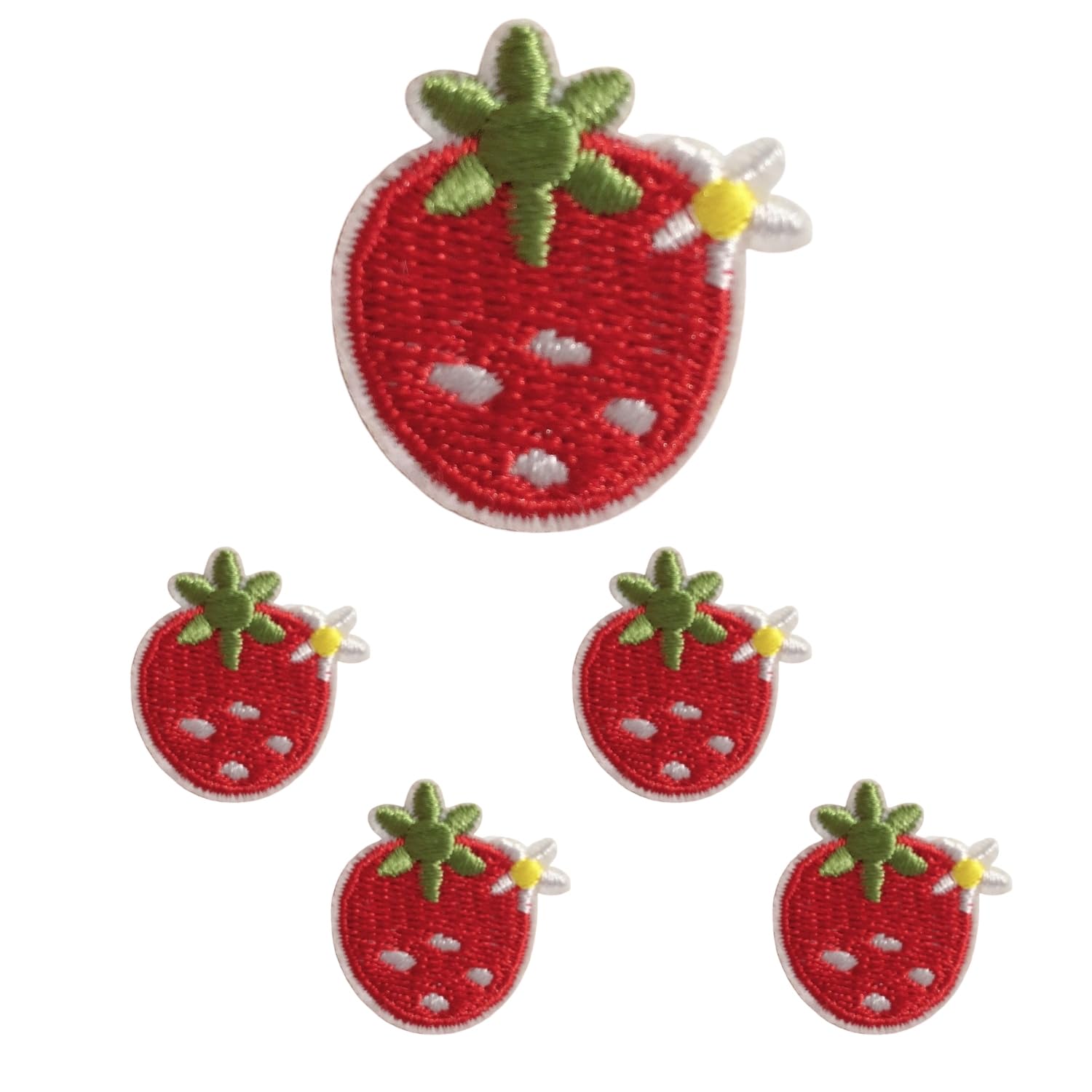 Amazon.co.jp: ワッペン アイロン 刺繍 フルーツ イチゴB アップリケ 5