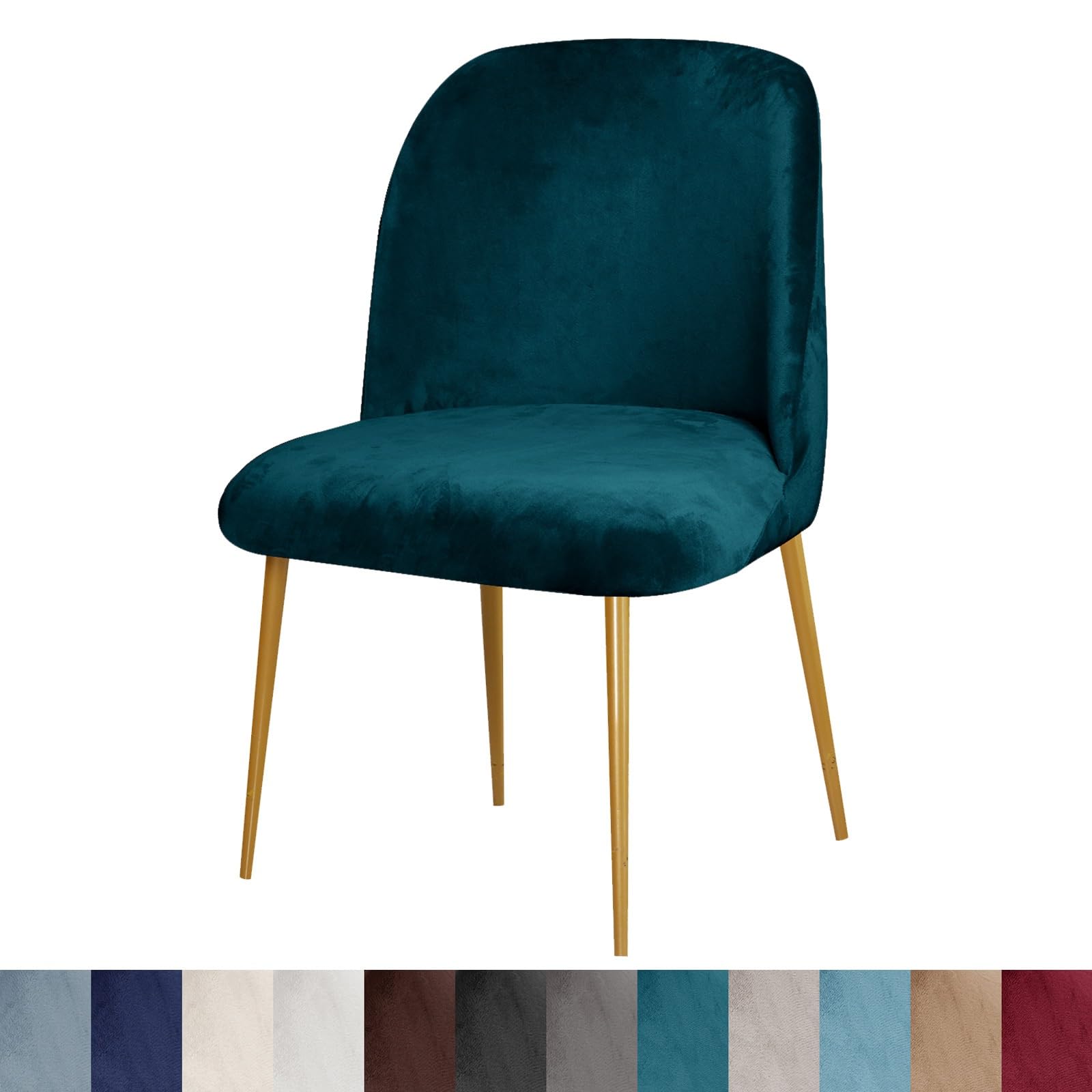 koroda Velvet Curved Back Chair Covers Round Back Dining Room Chair Covers Slipcovers Set of 1/2/4/6 Mid Century Modern Accent Dining Chair Cover