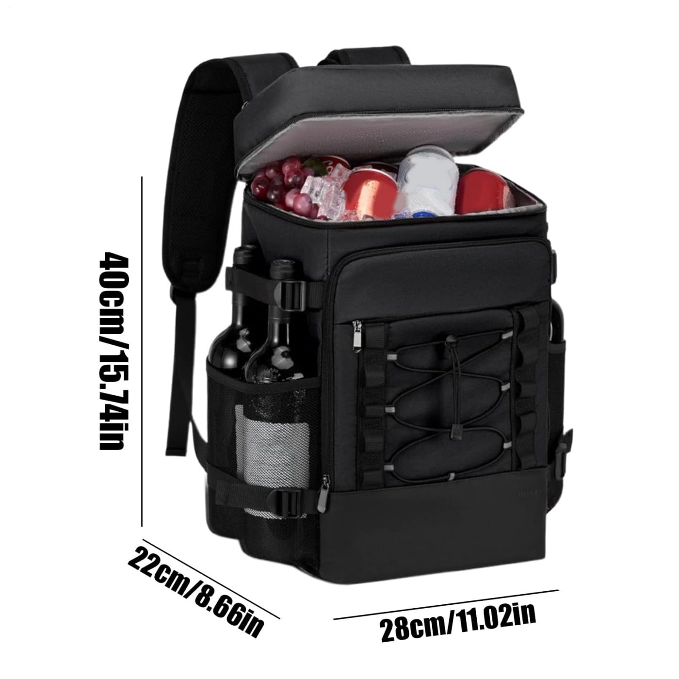 Zaino Frigo Termico 35L, Zaino Refrigerante, Borsa da Picnic con Scomparto Frigo, Borsa Frigo da Spalla per Pranzo, Impermeabile, Borsa Termica Isolata per Spiaggia, Escursioni, Campeggio (Gray)
