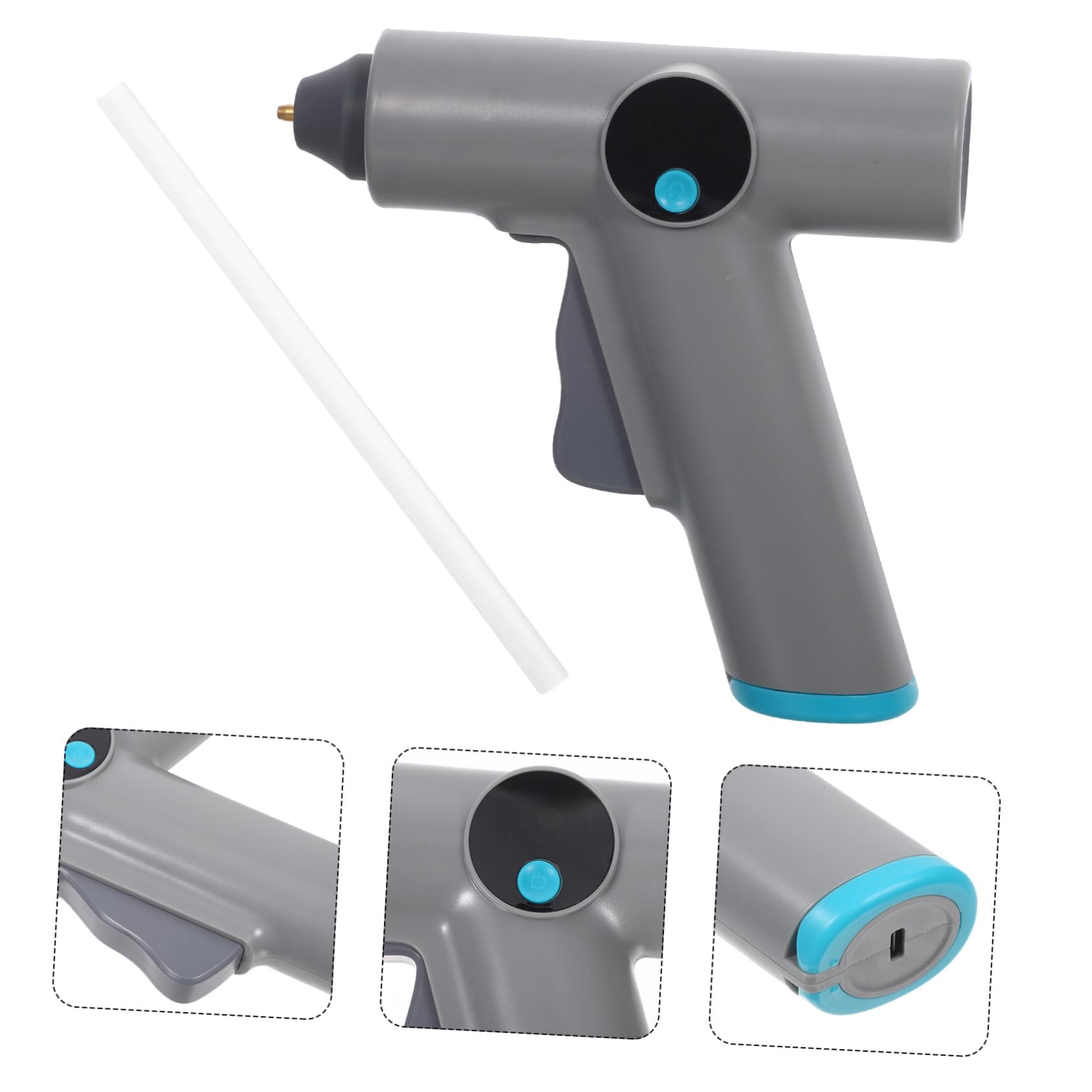 Pistola per Colla a Caldo senza Fili Ricaricabile con Controllo Digitale | Design Compatto e Leggero, Regolazione Precisa della Temperatura, per Riparazioni Domestiche e Lavori Creativi