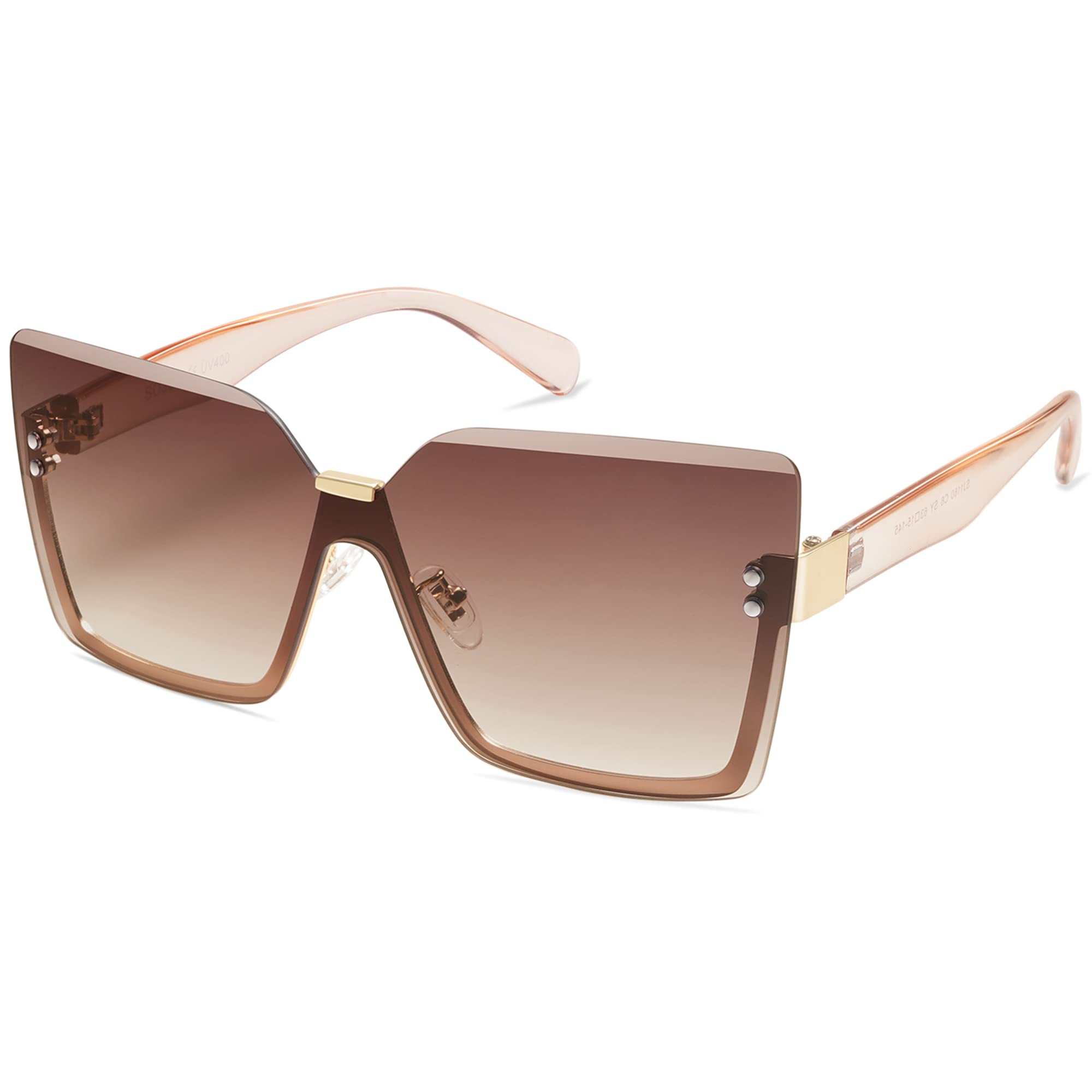 SOJOS Trendy Square Oversized Sunglasses Womens Big Rimless UV400 Ladies Shades SJ1160