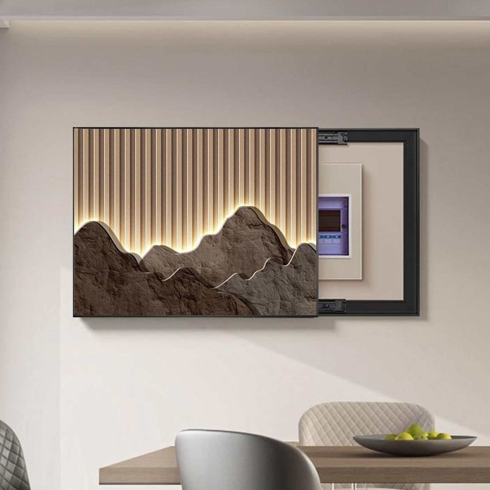 Breaker Box Cover - Decorative Wall Mounted Electrical Panel Cover, Hide Fuse Box Covers for Living Room and Office