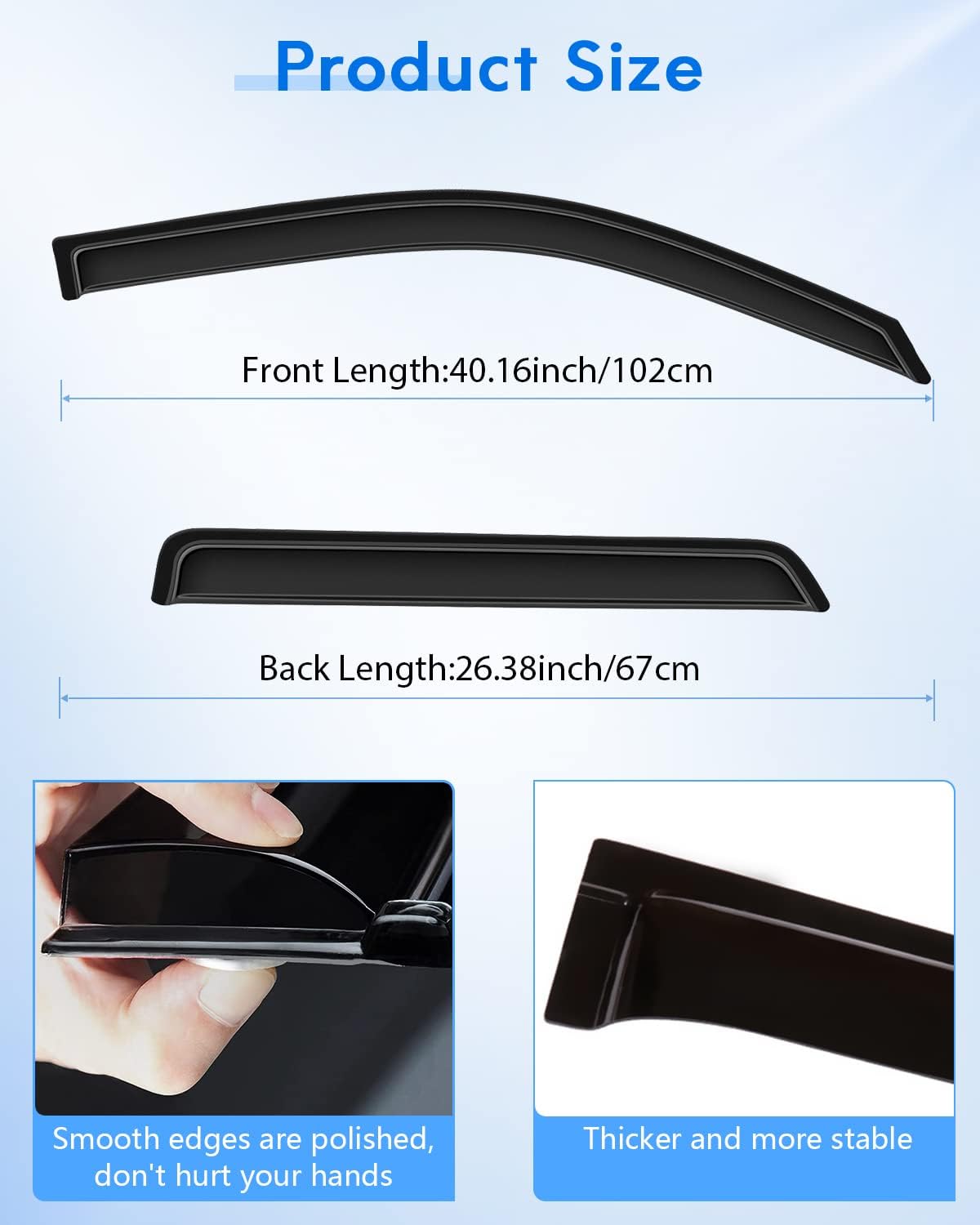 Side Window Deflector Dark Smoke Visors Rain Guards 4 -Piece Set for 2003 for Chevrolet for Blazer