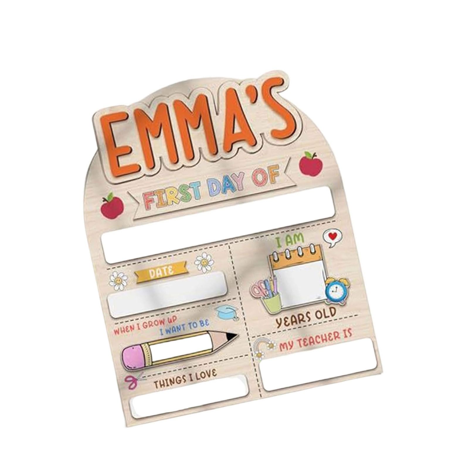 Creative Classroom Door Sign Wooden Beginning Plate Individualized Text Option Permanent Substance for Teachers Learners Celebration Individualized First Day of School Panel